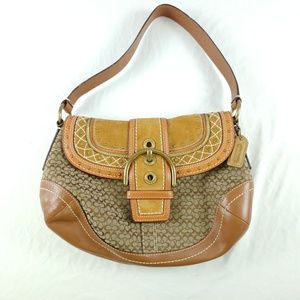 COACH F11517 Soho Studded Flap Suede Purse Bag